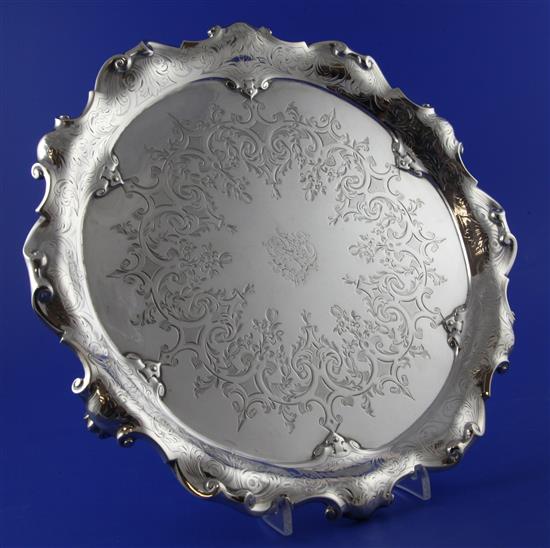 A Victorian silver salver by Edward & John Barnard, 29.5 oz.